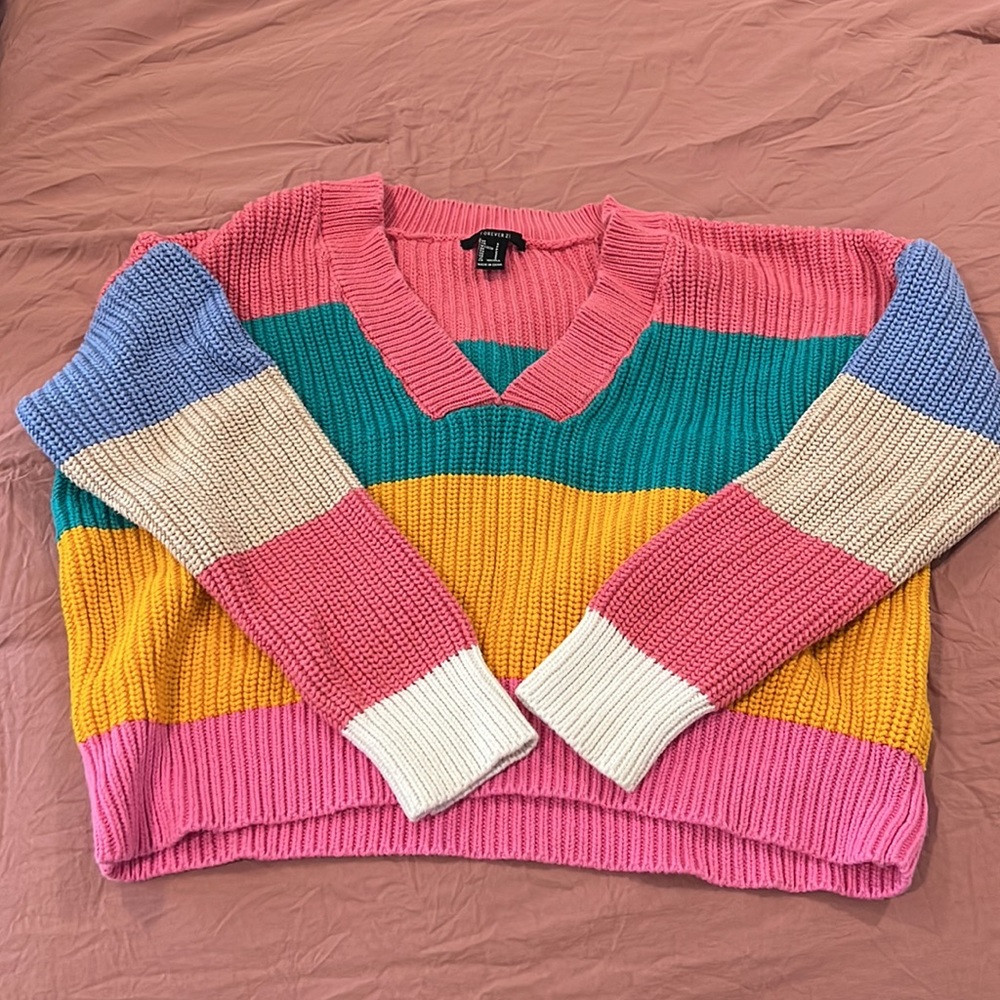 Forever 21 colorblock sweater, small